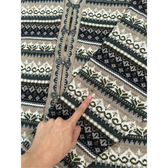 Vintage carolina colours womens plus 22 wool pattern cardigan knit sweater brown - Picture 10 of 12